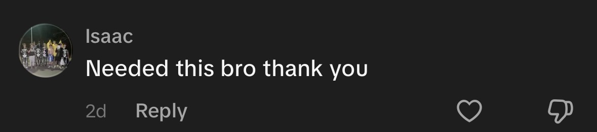 Isaac — needed this bro thank you